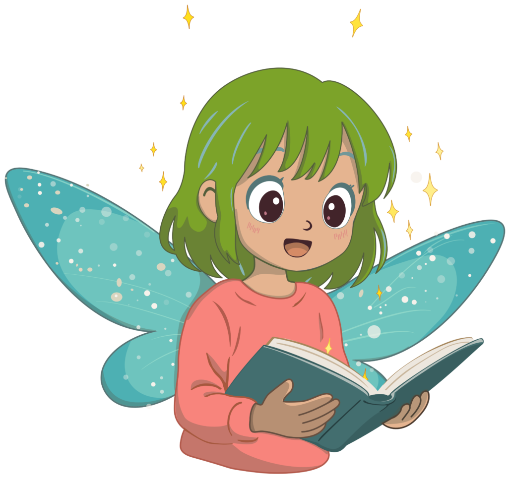 fairy girl reading a book